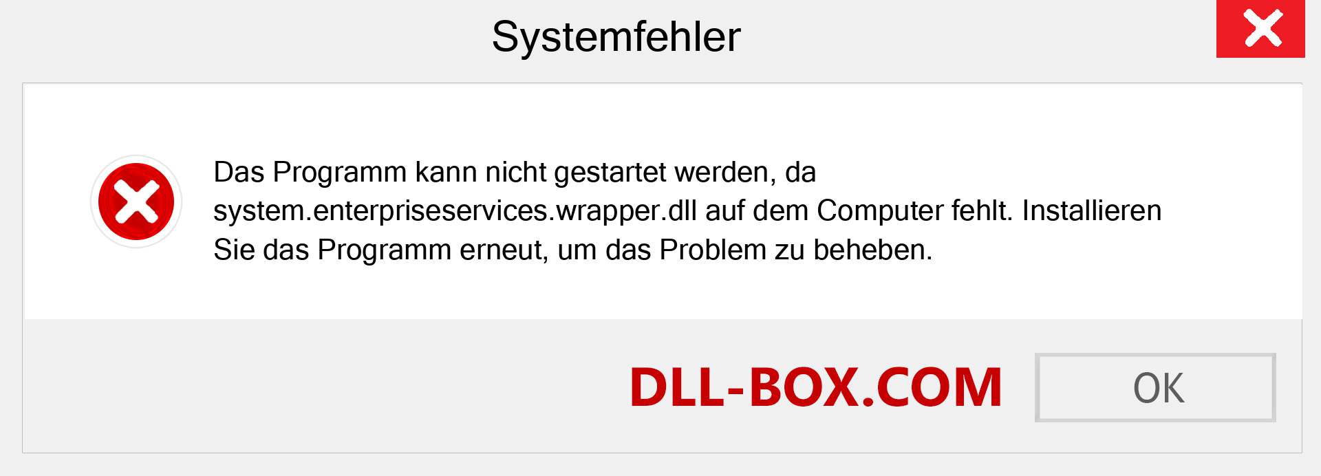 system.enterpriseservices.wrapper.dll-Datei fehlt?. Download für Windows 7, 8, 10 - Fix system.enterpriseservices.wrapper dll Missing Error unter Windows, Fotos, Bildern